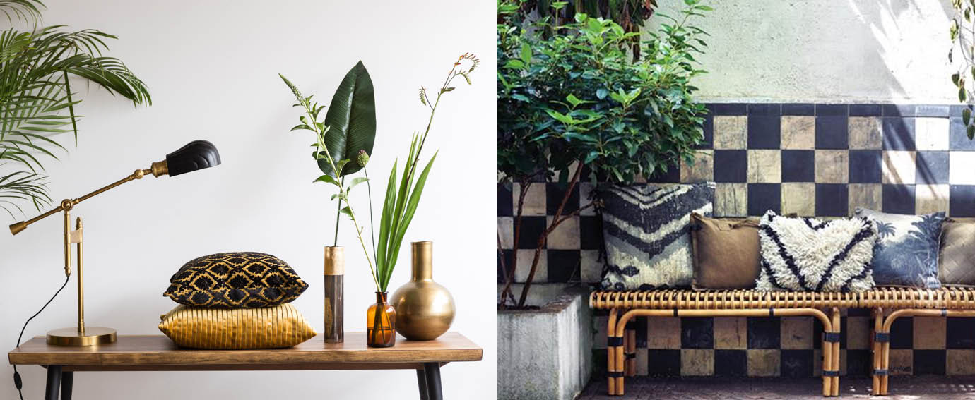 Dutchbone glory kussen - HKLiving jungle kussen